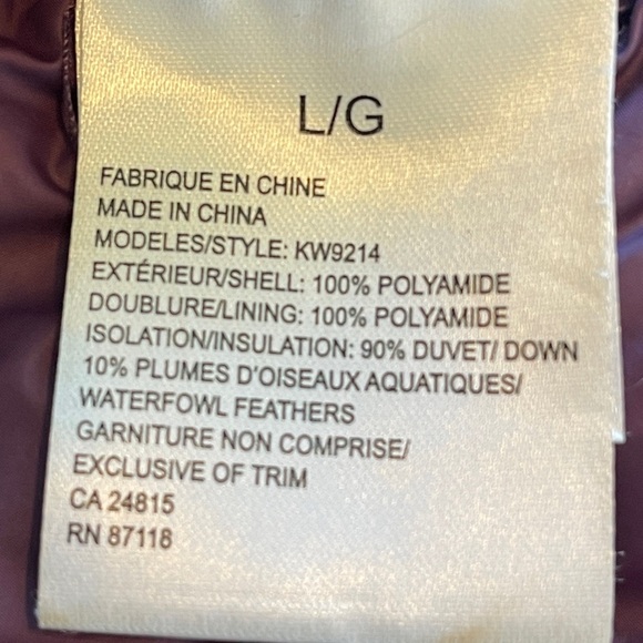 Kamik Caia Down Parka 550 Down Fill Puffer Jacket Size L Plum Hooded Long EUC - Picture 9 of 10